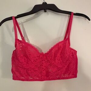 Pair of Aerie Bralettes in Vibrant Orange and Hot Pink